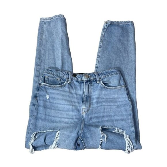 BDG Urban Outfitters Mom High-Rise Jeans Destroyed Medium Wash Size 27 - Picture 2 of 8